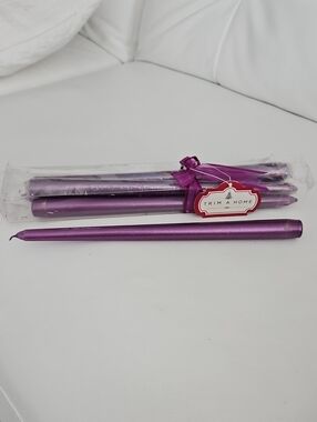 Metallic Purple Taper Candles - Set of 6